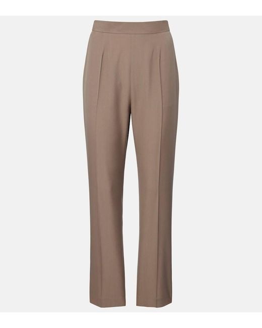 The Row Brown Eranza Wool Straight Pants