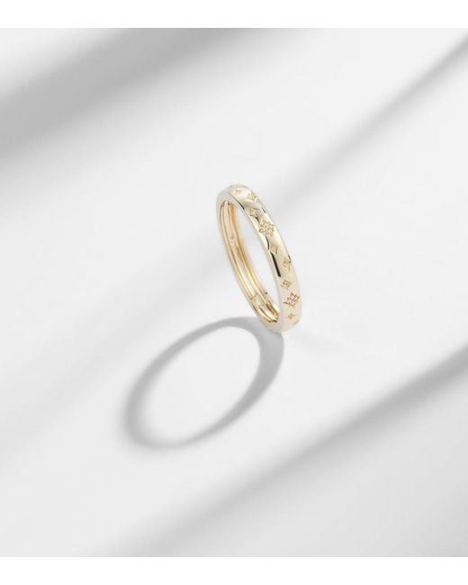 STONE AND STRAND White Northern Star 14Kt Ring With Diamonds