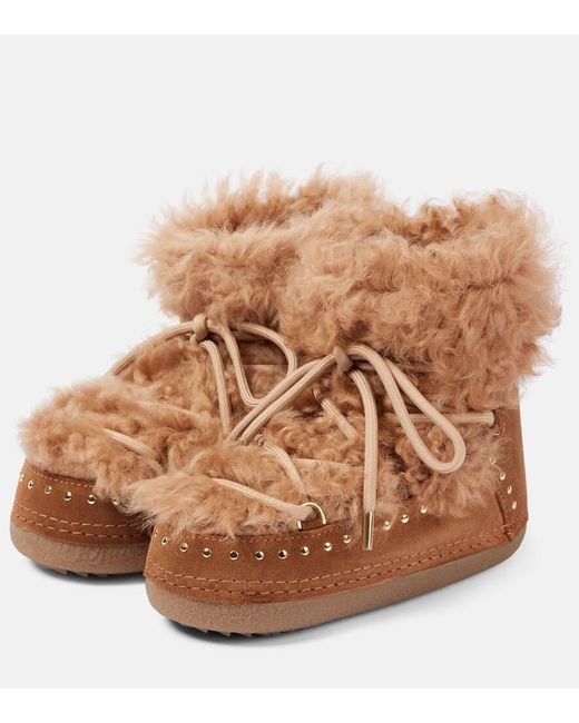 Inuikii Brown Schneestiefel Long Curly Mit Shearling