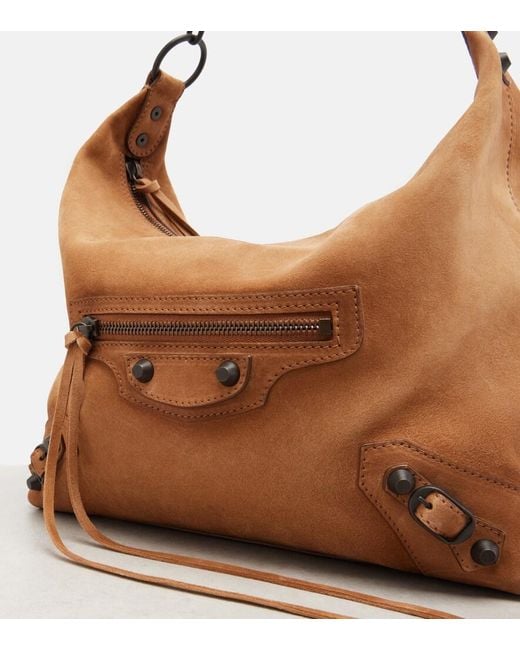 Balenciaga Brown Le City Small Suede Tote Bag