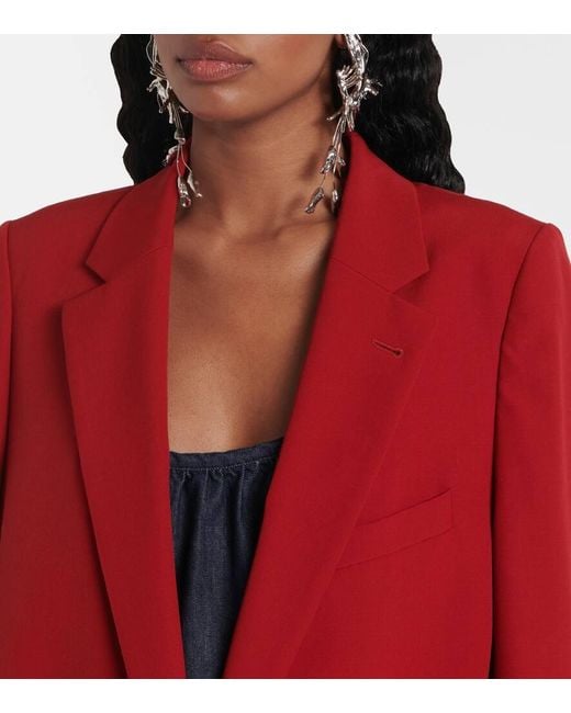 Dries Van Noten Red Wool Coat