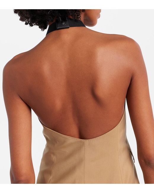Max Mara Natural Nuraghe Halterneck Wool And Silk Vest