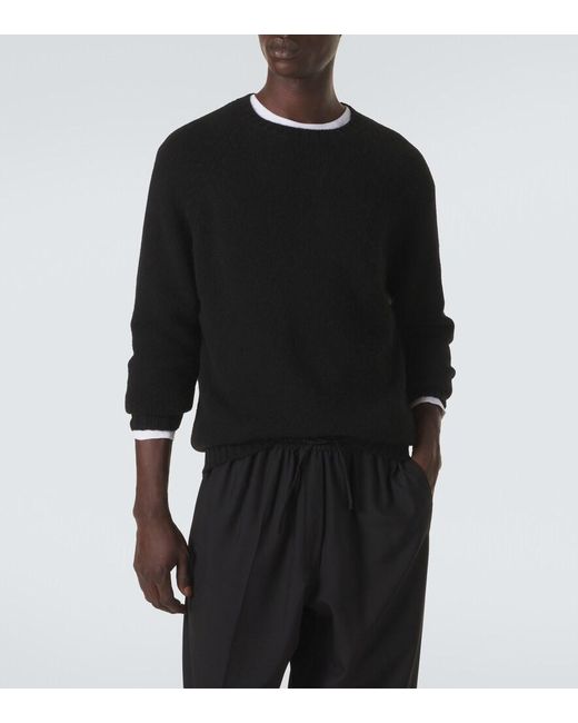 Umit Benan Black Milano Wool Sweater for men
