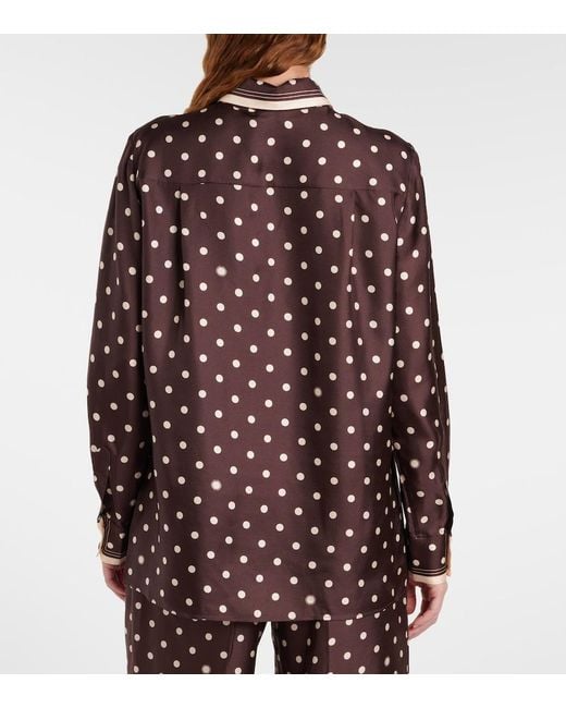 Zimmermann Brown Polka-Dot Silk Shirt
