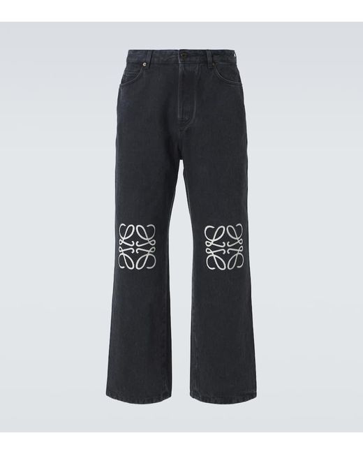 Jeans Regular Anagram di Loewe in Blue da Uomo
