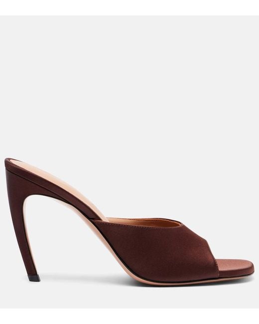 The Attico Brown Betta 95 Satin Mules