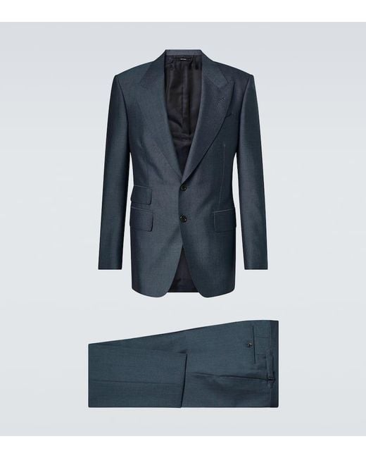 Tom Ford Blue Shelton Wool And Mohair Suit for men