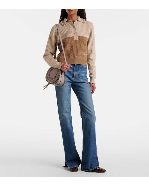 Chloé Gray Marcie Small Leather Crossbody Bag