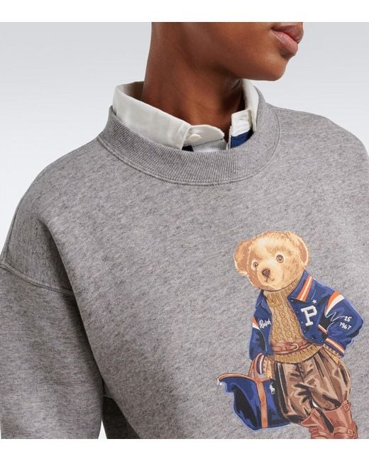 Polo Ralph Lauren Gray Polo Bear Cotton-Blend Sweatshirt