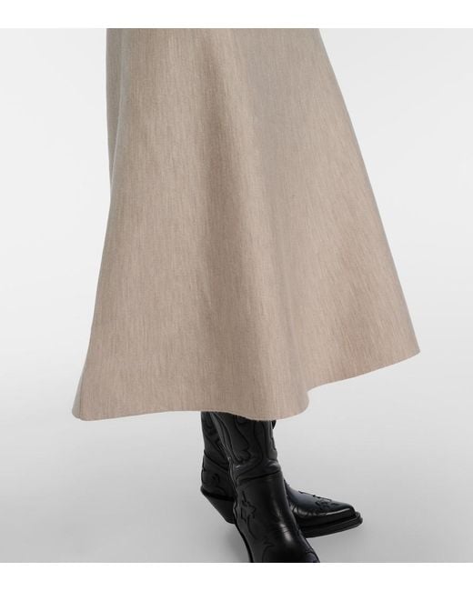 Gabriela Hearst Natural Freddie Wool, Cashmere, And Silk Midi Skirt