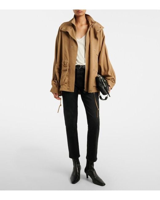 FRAME Blue Borrowed Cropped Straight Jeans