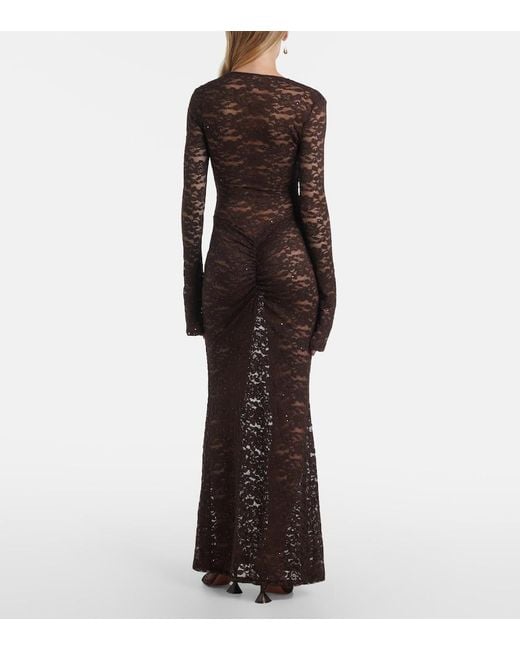 Bananhot Black Tyler Floral Lace Maxi Dress