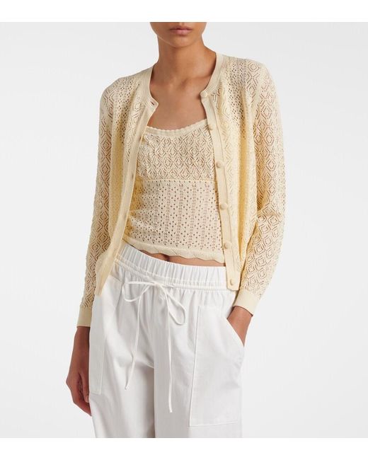 Doen Natural Nadille Pointelle Scalloped Top