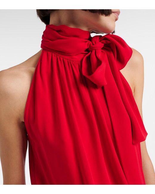 Valentino Red Silk Georgette Blouse