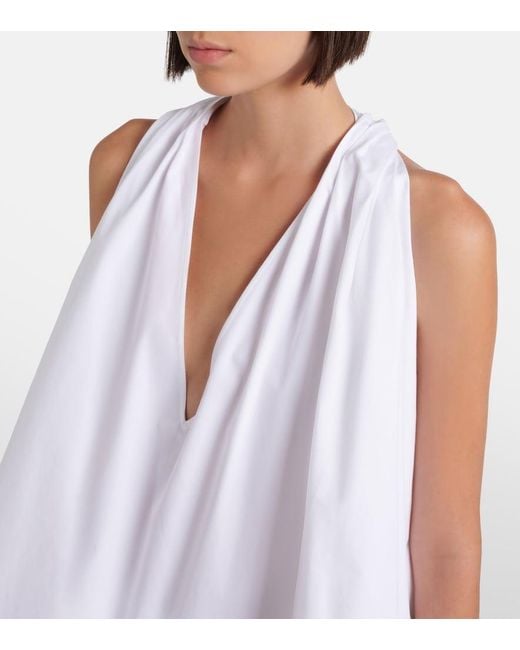 Jacquemus White Norma Cotton Poplin Top