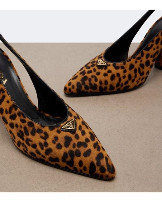 Pumps Slingback di Prada in Brown