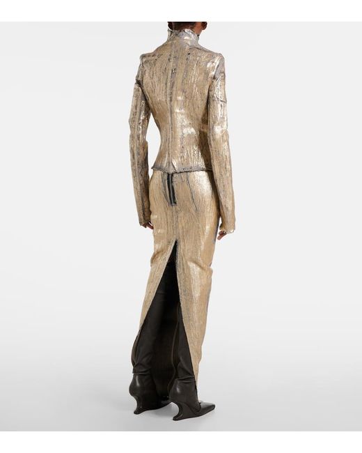 Rick Owens Natural Gary Coated Denim Jacket