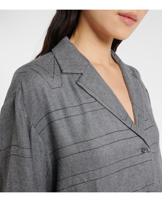 Totême Gray Shirt With Monogram