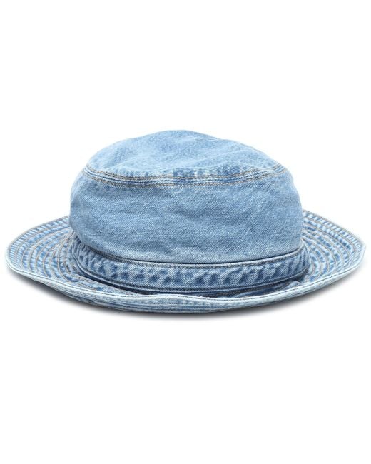 Ganni Blue Denim Bucket Hat