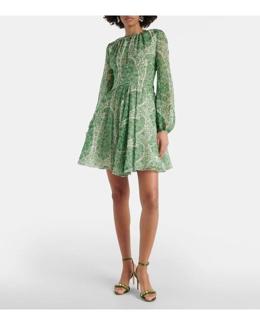 Giambattista Valli Green Minikleid Aus Seiden-Georgette