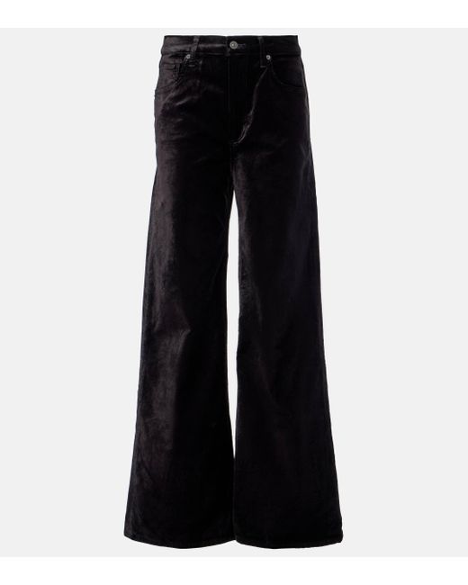 Citizens of Humanity Black Paloma High-rise Wide-leg Jeans