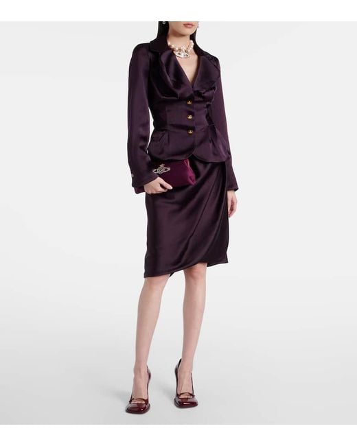 Vivienne Westwood Purple Bestickte Clutch Dorothy Aus Satin