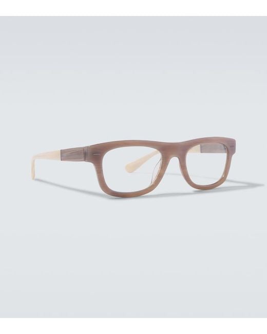 Brunello Cucinelli Metallic Rectangular Glasses for men