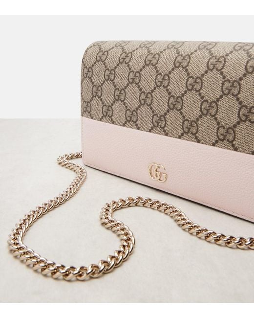 Gucci Pink Gg Marmont Wallet On Chain