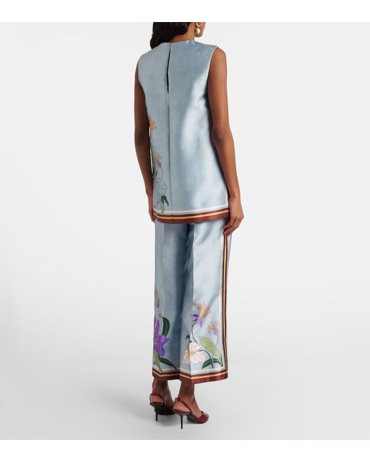 ALÉMAIS Blue Alfie Floral Satin Culotte