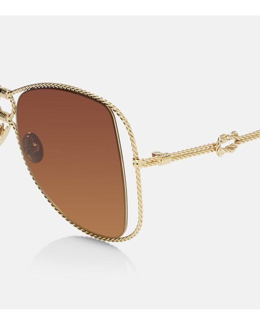 Aquazzura Brown Malibu Oversized Sunglasses