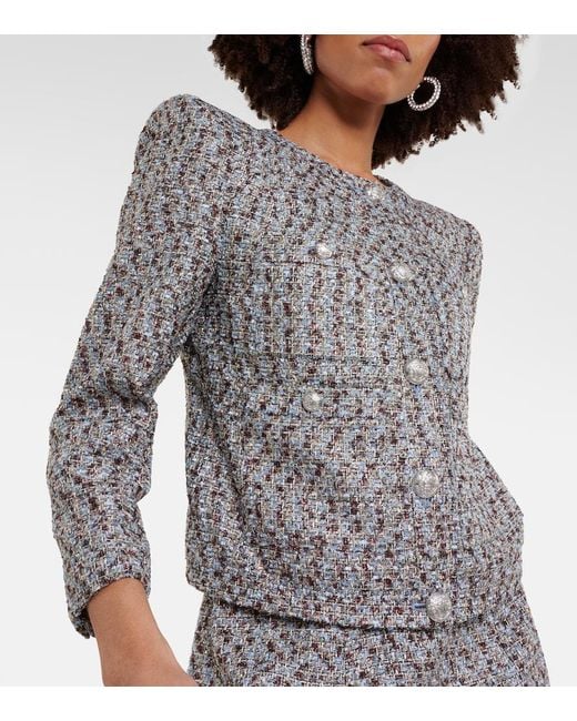 Veronica Beard Gray Ferazia Metallic Tweed Jacket