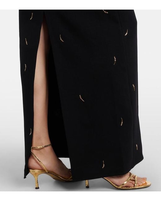 Jonathan Simkhai Black Reign Embellished Crepe Bustier Gown