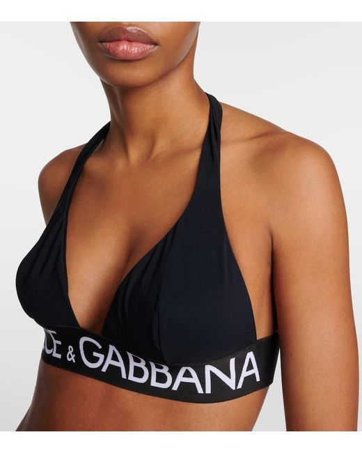 Bikini con logo Dolce & Gabbana de color Black