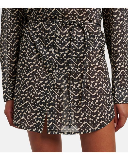 Vestido Corto De Algodon Tory Burch de color Gray