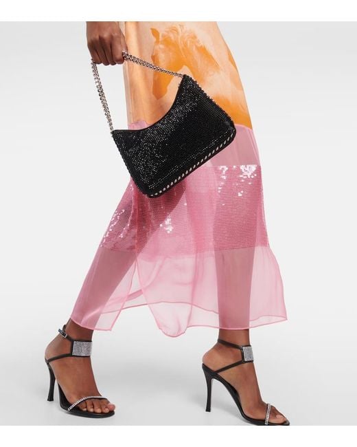 Vestido midi de seda con lentejuelas Stella McCartney de color Pink