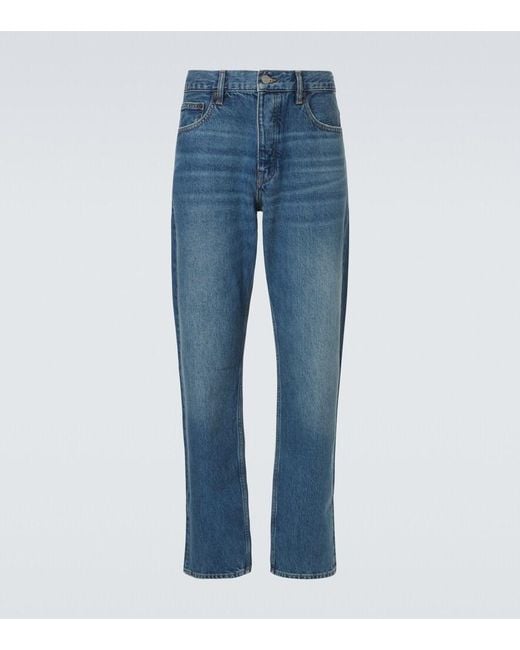 FRAME Blue Mid-Rise Straight Jeans for men