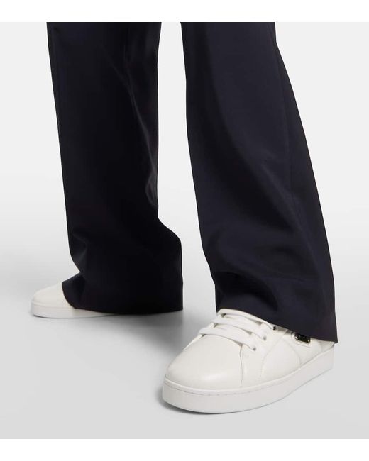 Prada White Triangle-Logo Padded Sneakers