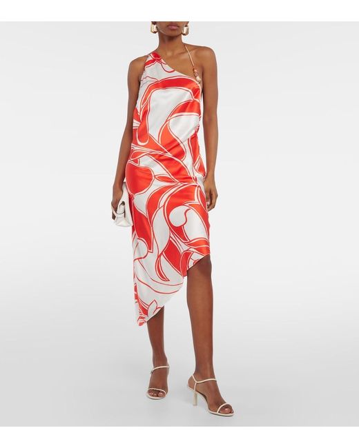 Sir Red Ramona Printed Silk Midi Dress
