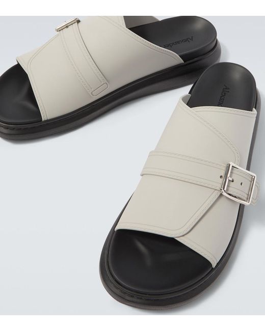 McQueen Gray Hybrid Slides for men