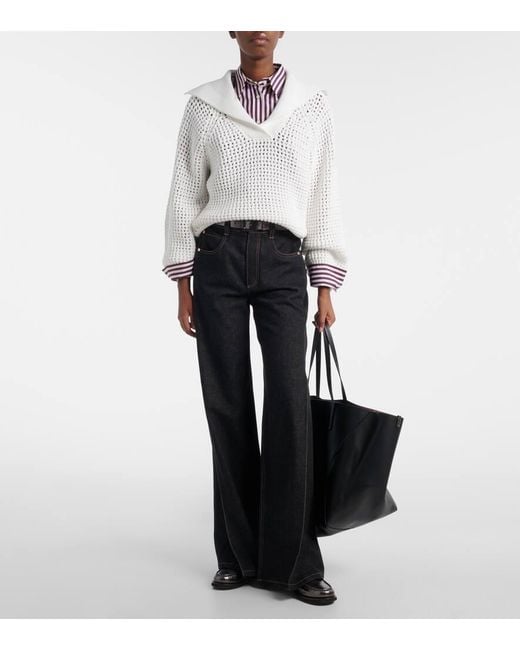 Brunello Cucinelli Black Wide-Leg Jeans