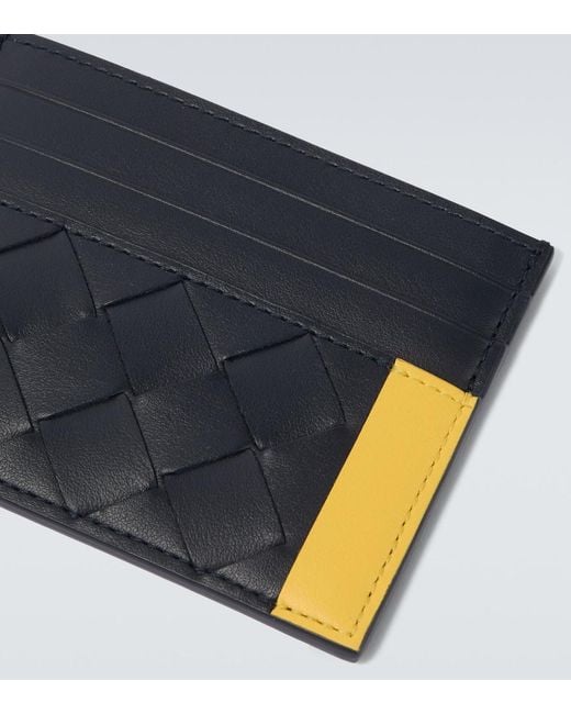 Bottega Veneta Blue Intrecciato Leather Card Holder for men