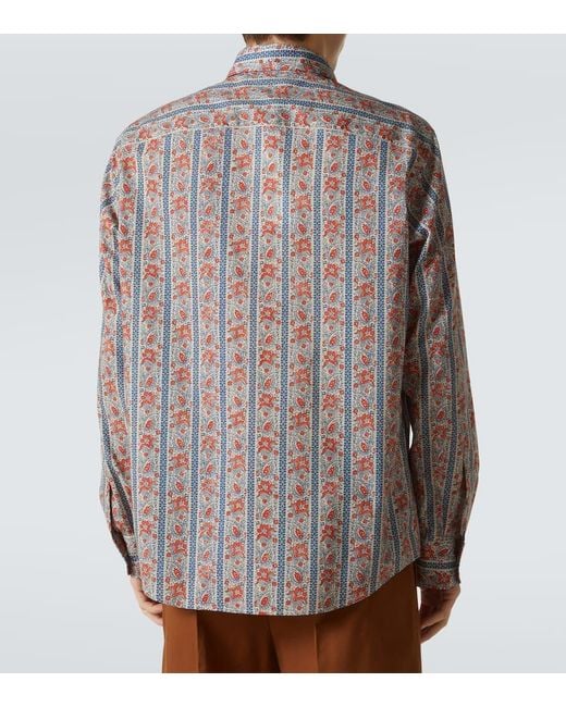 Camisa De Algodon Estampada Valentino de hombre de color Multicolor