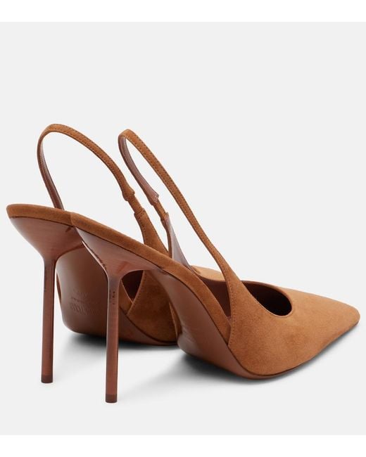 Paris Texas Brown Lidia 105 Suede Slingback Pumps