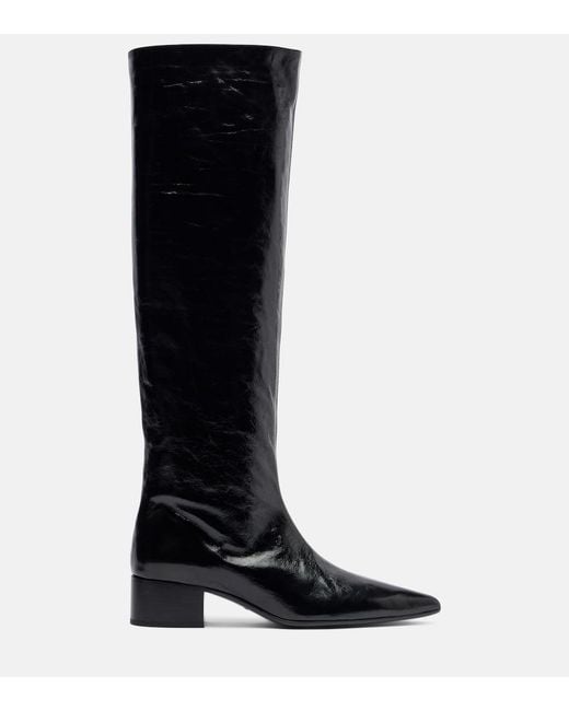Khaite Black Andee 40 Leather Knee-High Boots