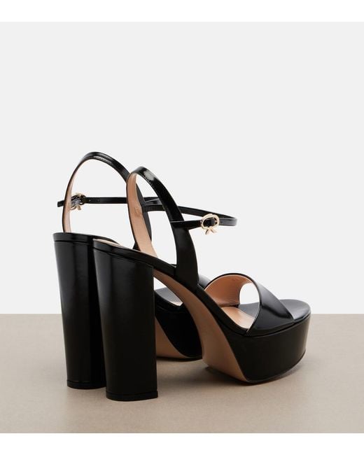 Gianvito Rossi Black Marlena Leather Platform Sandals