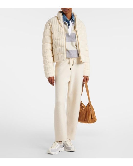 Moncler Natural Wool And Cashmere Down Jacket