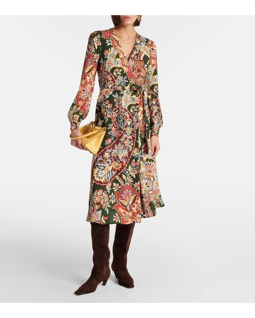 Abito A Portafoglio Con Stampa di Etro in Multicolor