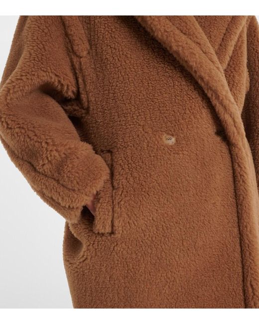 Max Mara Brown Wool And Silk Teddy Coat