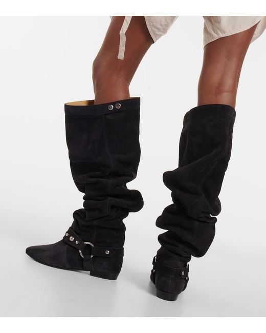Isabel Marant Black Selize Suede Over-The-Knee Boots
