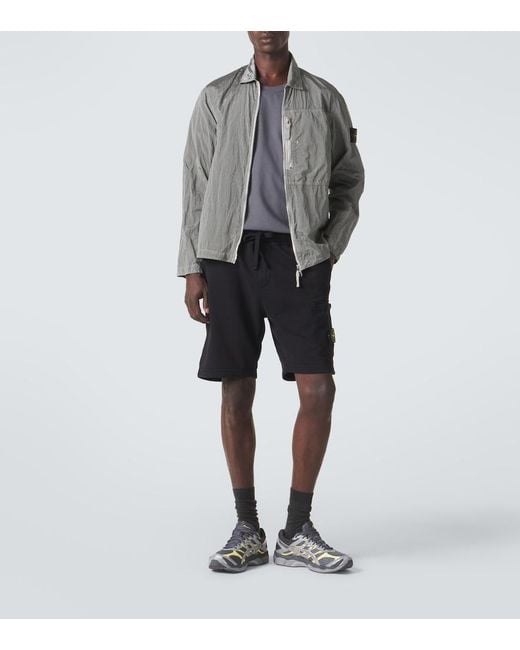Stone Island Black Compass Cotton Shorts for men